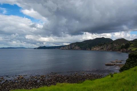 Scenic Coastal View with Dramatic Sky Foto stock