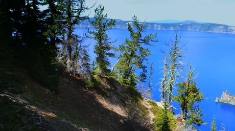 Scenic Crater Lake National Park, Oregon Stock Footage