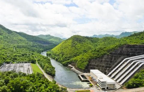 Scenic of dam Stock Photos