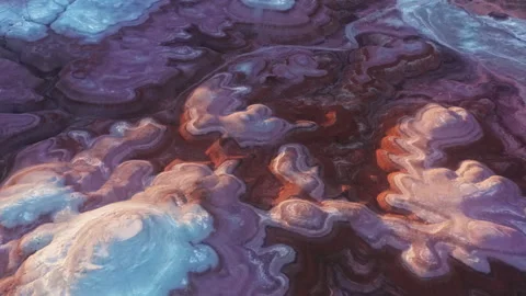 Scenic desert landscape at sunset, deep blue purple canyons in shape of waves 4K Stock-Footage 166877121