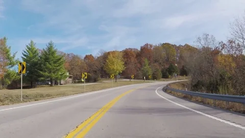 Scenic drive on a  Branson road. Stock Footage 82326605