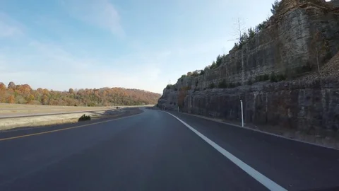 Scenic drive on a  Branson road. Stock Footage 82326617