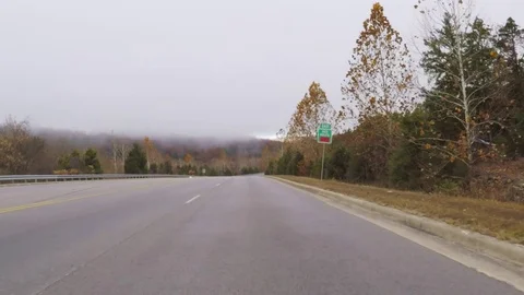Scenic drive on a  Branson road. Stock Footage 82326688