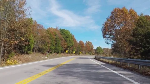 Scenic drive on a  Branson road. Stock Footage 82326745