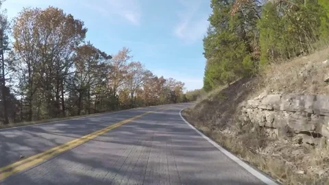 Scenic drive on a  Branson road. Stock Footage 82326778
