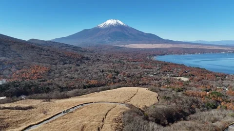 Scenic Drive | Mt. Fuji | Yamanaka - 4K Aerial Video Stock Footage 329054565