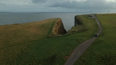 Scenic drive through the breathtaking Scottish countryside by the cliffs Stock Footage 321545647