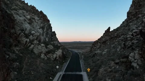 Scenic Drive Through Parowan Gap Road During Sunset Near Cedar City, Utah, Stock Footage 260317730