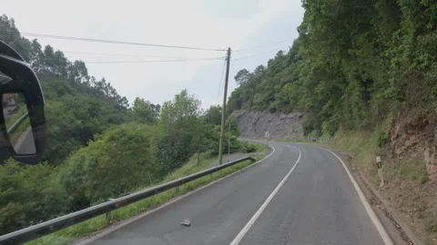 Scenic driving on coastal road in Basque Country Stock-Footage 344268385