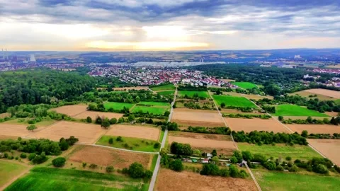 Scenic Drone Flight Over a German Valley Stock Footage 314112456
