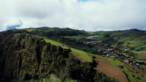 Scenic Drone View of Atok Benguet Highlands and Mountain Farms Stockbeeldmateriaal 341518295