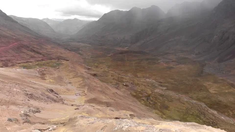 Scenic Drone View Of beautiful Rainbow Mountain in Peru. Stock Footage 125282959