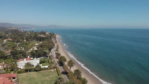 Scenic drone view on ocean beach Stock Footage 241362454