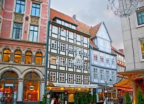 The scenic edifices in Markt Square, on Nov 21, 2012 in Hanover, Germany Stock Photos