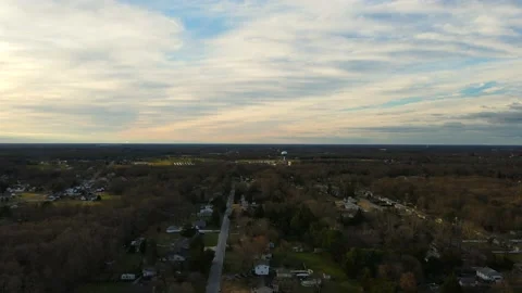 Scenic flyover of a small development in Vineland, New Jersey. Stock Footage 146225130