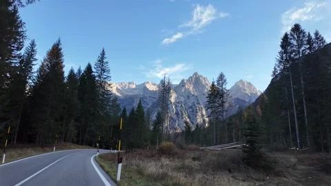 Scenic Forest Road in Dolomites Stock Footage 292156739