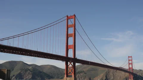 Scenic Golden Gate Bridge Camera Pan Stock Footage 184186013