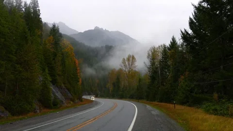 Scenic highway number 2 through North Cascades national forest Video stock 320760370