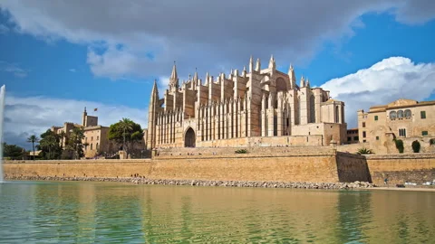 Scenic hyperlapse of the iconic landmark in Palma Capital of Majorca in 4K. Stock Footage 249348412