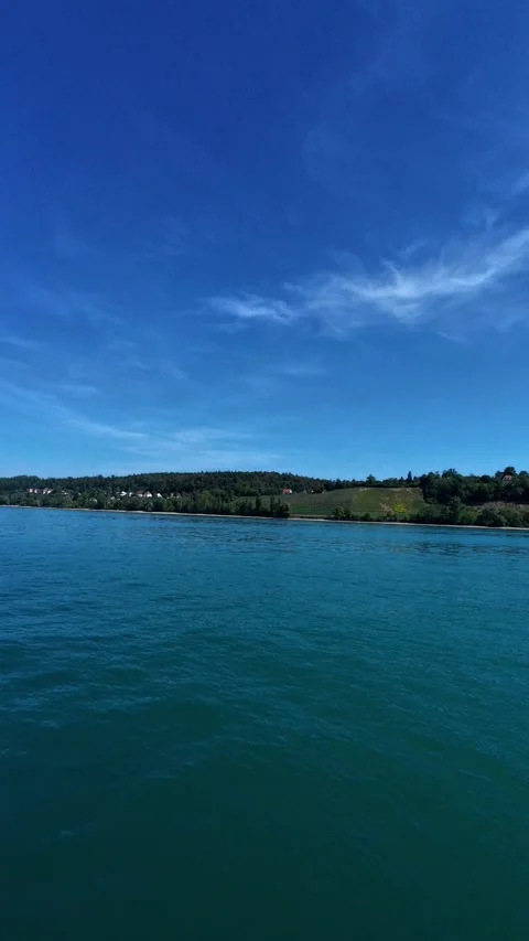 Scenic Lake Constance View from Ferry between Konstanz and Meersburg Stock Footage 341864044