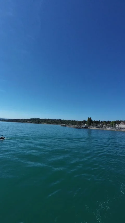Scenic Lake Constance View from Ferry between Konstanz and Meersburg Stock Footage 341873613