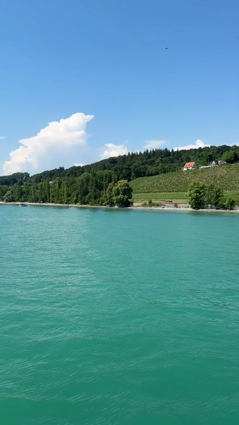 Scenic Lake Constance Views from Ferry on a Clear Summer Day Stock Footage 337512334