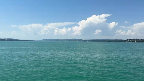 Scenic Lake Constance Views from Ferry on a Clear Summer Day Stock Footage 337512368