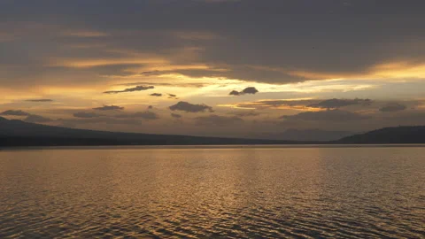 Scenic Lake at Sunset Stock Footage 147325424