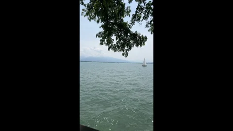 Scenic Lake View with Distant Mountains Stock Footage 310327146
