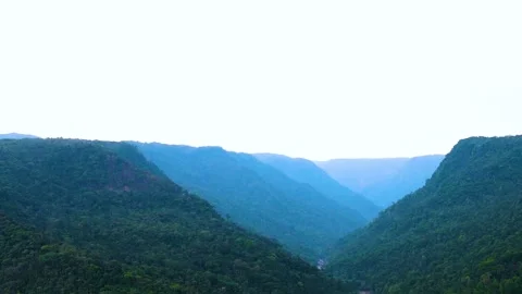 Scenic landscape of blue toned Mawkdok Dympep Hill Valley. East Khasi Hills of 스톡 동영상 345028156