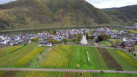 Scenic landscape of Ellenz Poltersdorf is an Ortsgemeinde  a municipality l.. Stock Footage 282910293