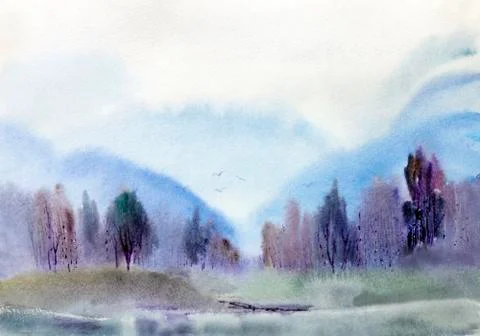 Scenic landscape Stock Illustration