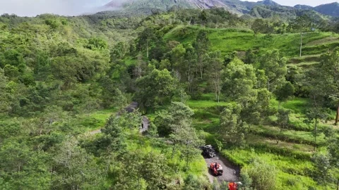 Scenic Landscape of Mount Merapi Volcano, Indonesia Stock Footage 322018529