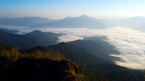 Scenic Landscape view with Soft light in morning Stock Footage 104893489