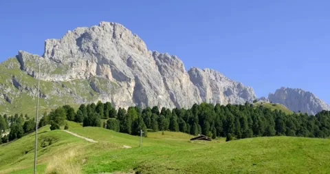 Scenic mountain cliffs landscape, Dolomites, Italy, Europe - 4K Stock Footage 266558431