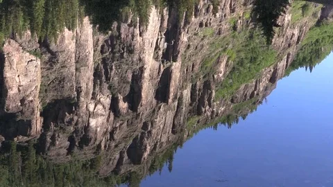 Scenic Mountain Lake Reflected in Calm lake Vídeos de archivo 77611588