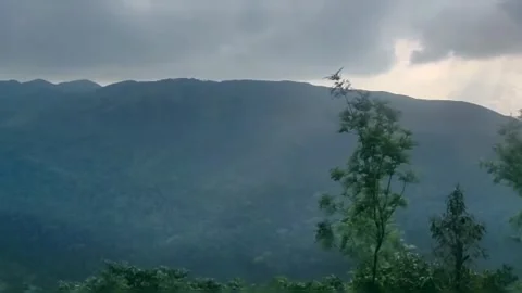 Scenic Mountain Landscape with Clouds and Greenery Video stock 310503757