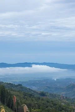 Scenic Mountain Landscape with Clouds Stock Photos