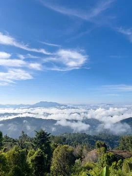 Scenic Mountain Landscape with Clouds Stock Photos