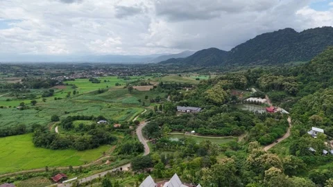 Scenic Mountain Landscape with Dramatic Clouds Stock Footage 315878162