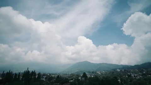 Scenic Mountain Landscape Under Dramatic Clouds Tropical Highlands Panorama Stock Footage 337979168