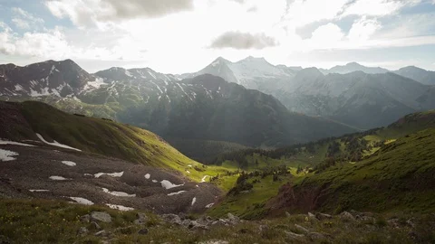Scenic Mountain Pass Time-Lapse Stock Footage 110876220