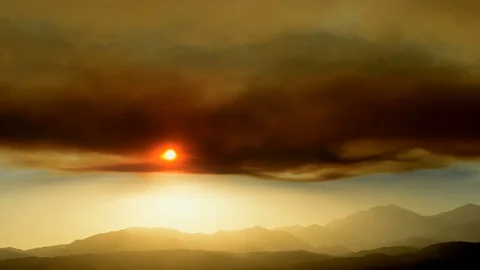 Scenic mountain range sunset timelapse Stock Footage 74094605