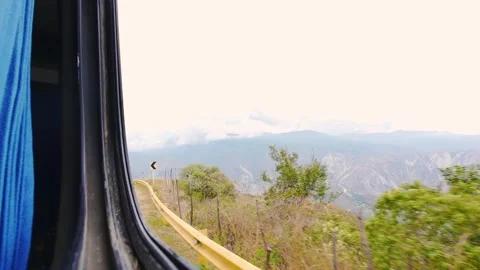 Scenic Mountain Road From Bus Window. 動画素材 329528753