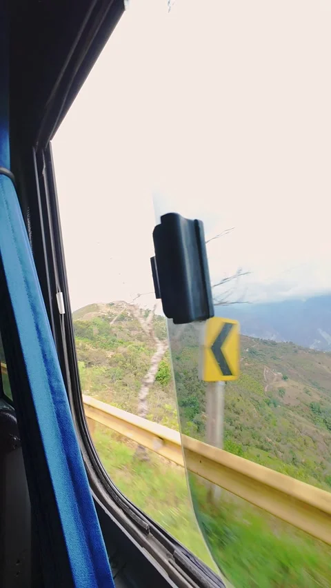 Scenic Mountain Road From Bus Window. 動画素材 329528946
