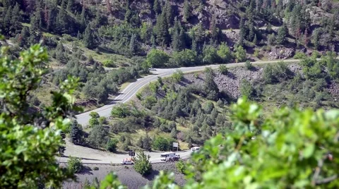 Scenic Mountain Road Stock Footage 53373630