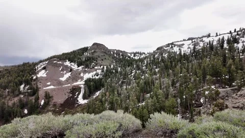 Scenic mountain view from Red Lake Vista Point at Carson Pass in California Stock-Footage 344951568