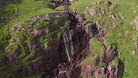 Scenic mountain waterfall Video stock 222154309