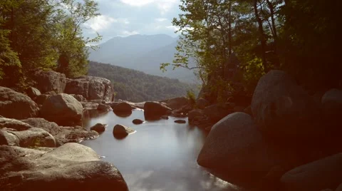 Scenic mountain waterfall timelapse Stock Footage 43311837