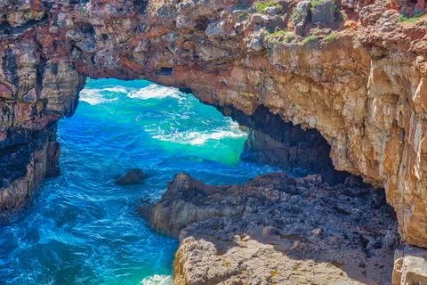 Scenic Mouth of Hell (Boca de Inferno) Gorge near Cascais, Portugal Фото